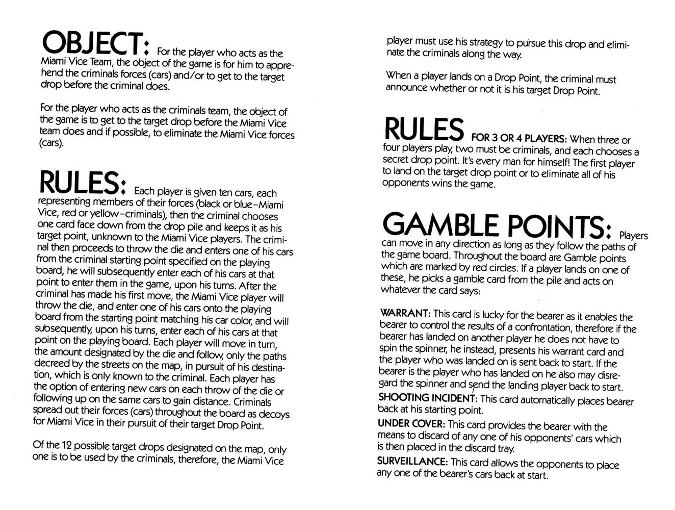 board game instruction manual