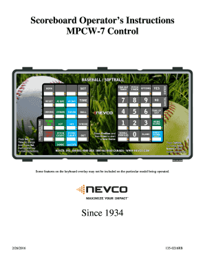 nevco scoreboard operators instructions