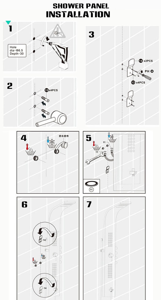 ello and allo shower panel installation instructions