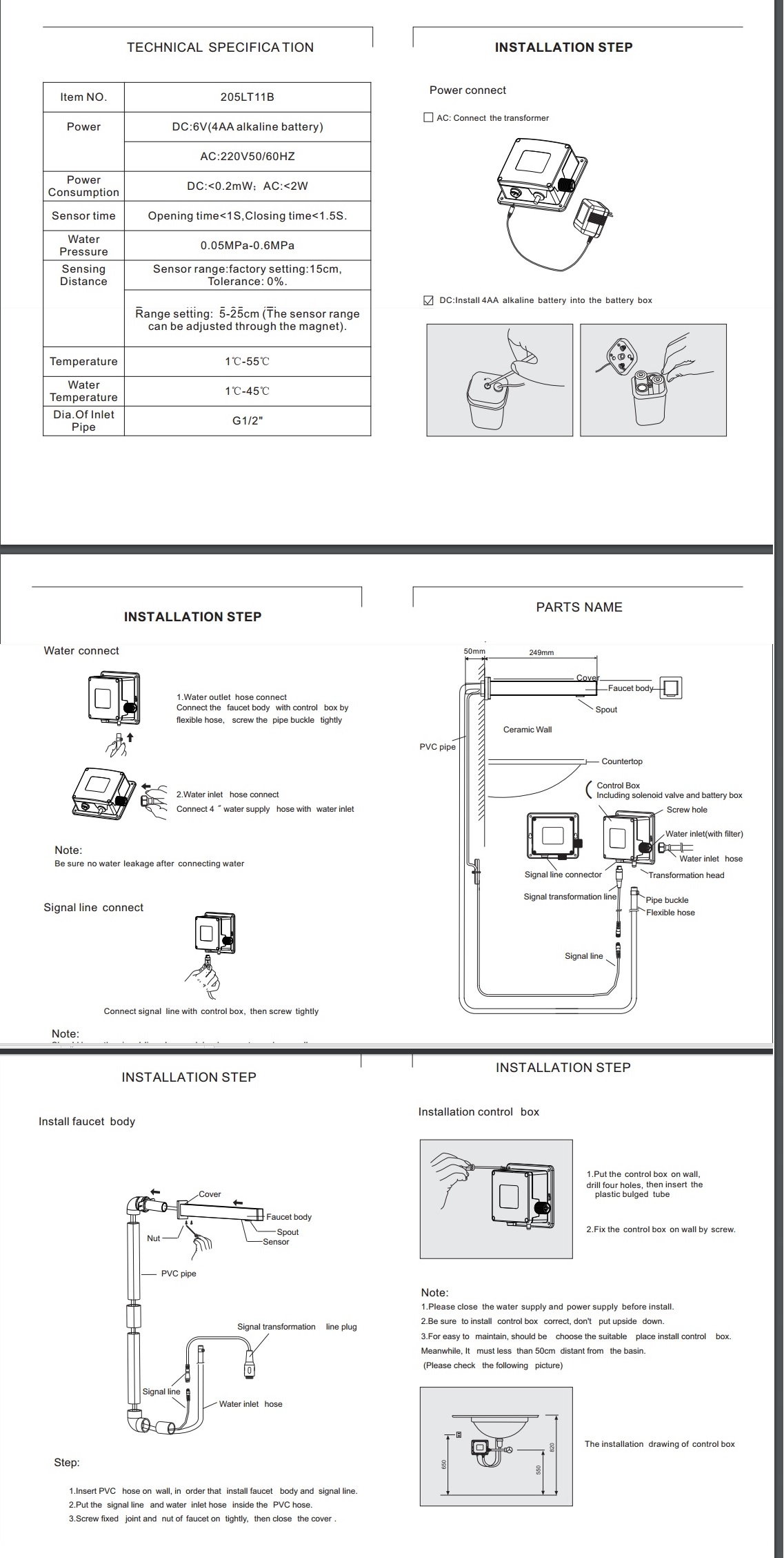 wall mount faucet installation instructions