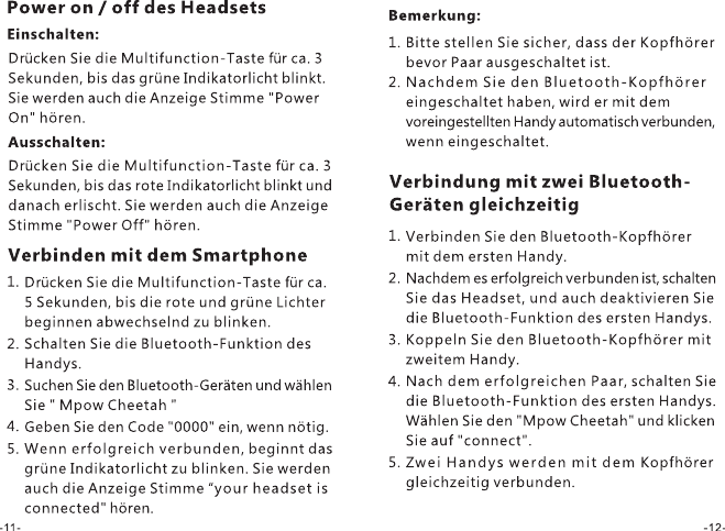 mpow bluetooth pairing instructions